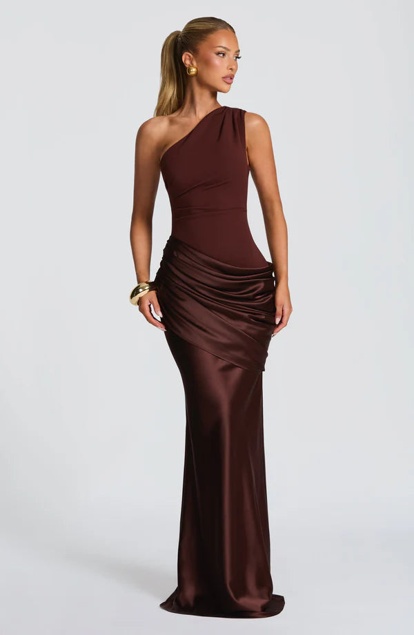 Azure Grace One-Shoulder Maxi Dress