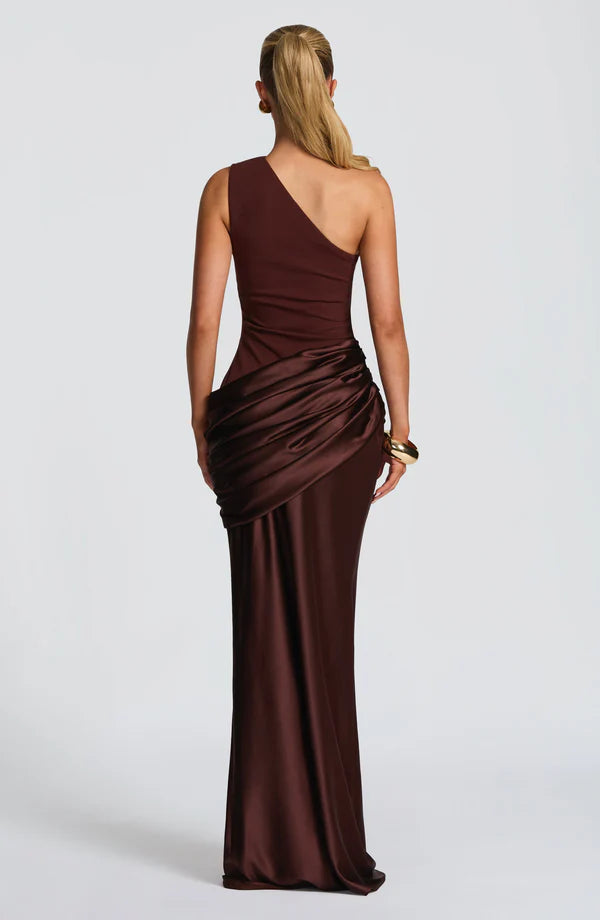 Azure Grace One-Shoulder Maxi Dress